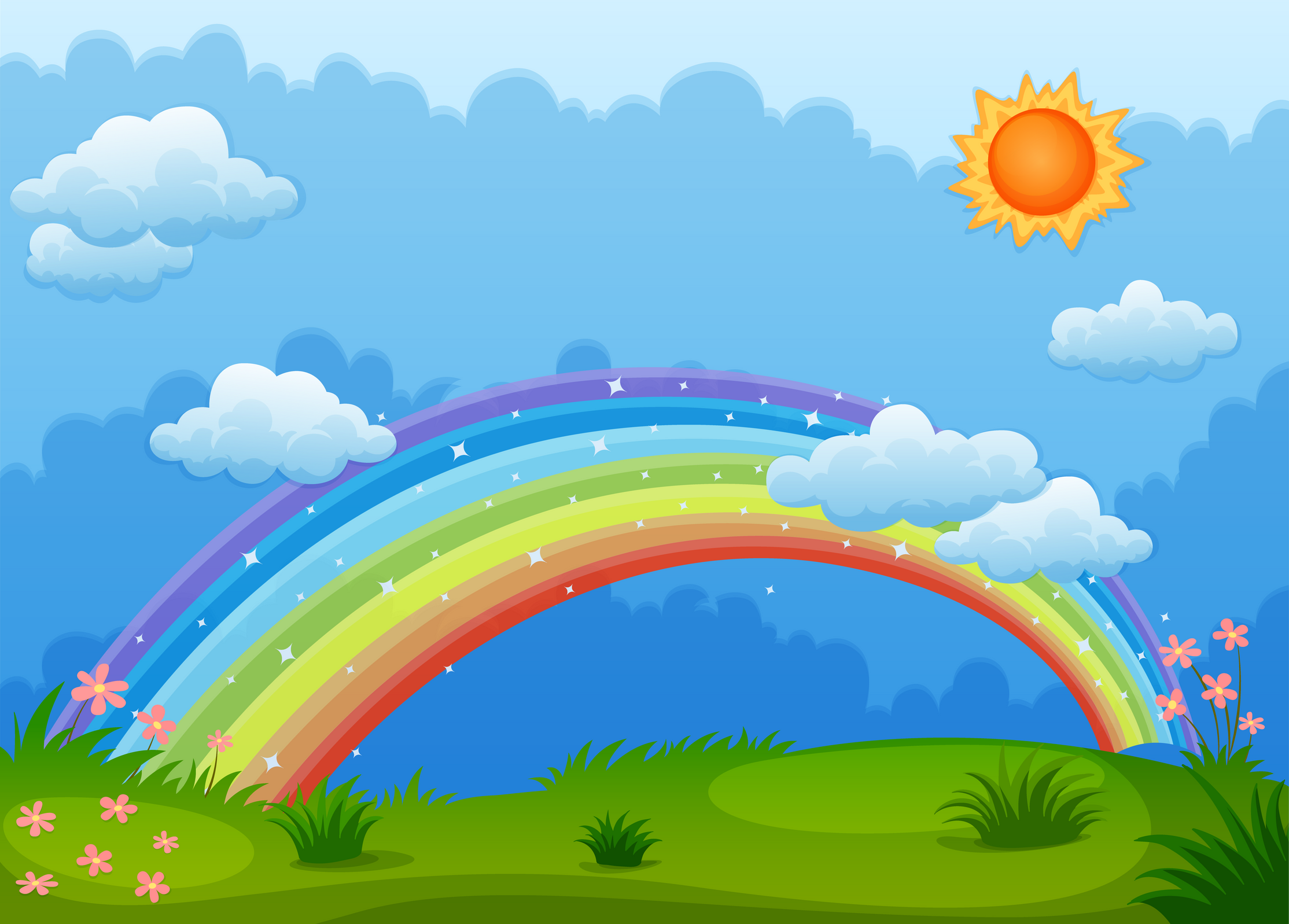 Rainbow in the Sky Background